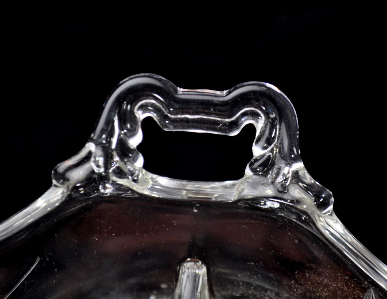 Lot 3pc New Martinsville Viking Etched Leaf Creamer Sugar Split Bowl Glass #42 - Image 3