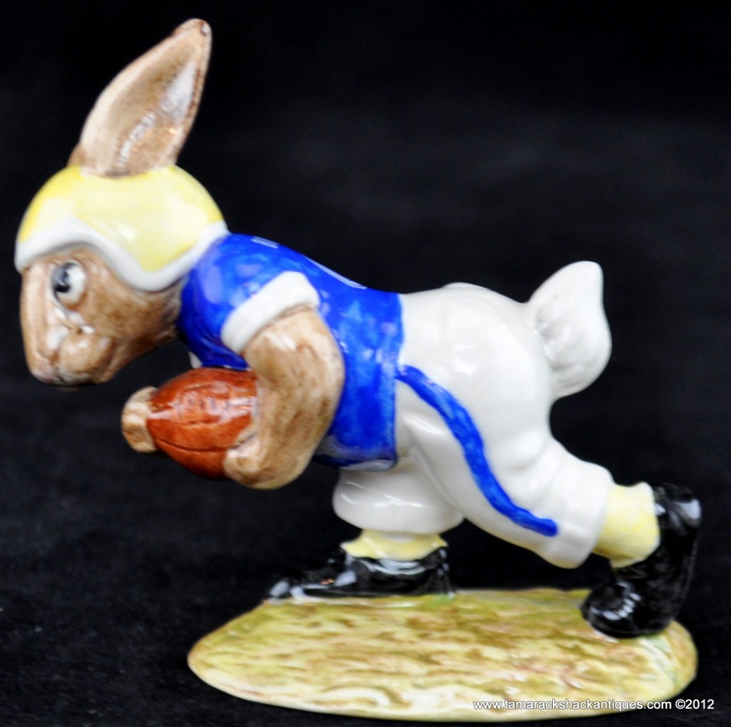 Royal Doulton "Touchdown Bunnykins" Bunny Rabbit w/Football & Helmet Figurine - Image 5