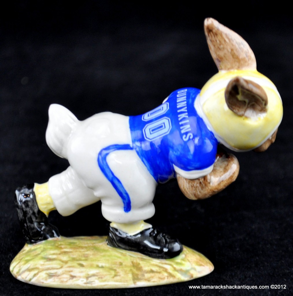 Royal Doulton "Touchdown Bunnykins" Bunny Rabbit w/Football & Helmet Figurine - Image 7