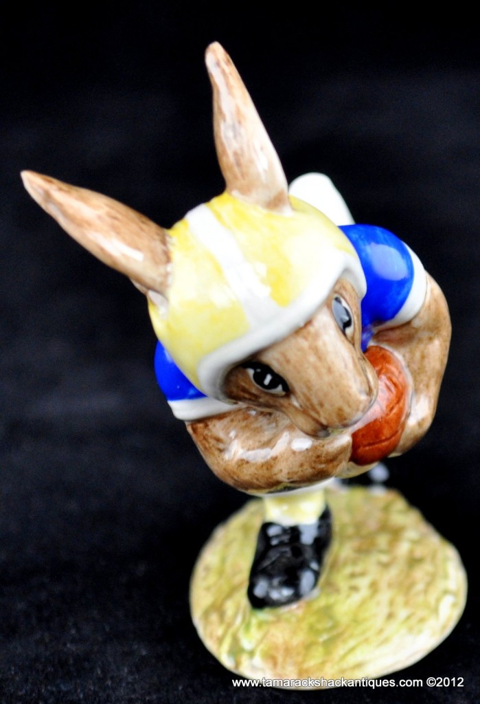 Royal Doulton "Touchdown Bunnykins" Bunny Rabbit w/Football & Helmet Figurine - Image 2