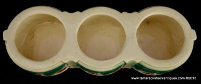 American Bisque Art Pottery Triple Mini Yellow Flower Pot Planter Unique Vintage - Image 3