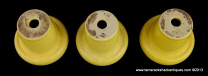 American Bisque Art Pottery Triple Mini Yellow Flower Pot Planter Unique Vintage - Image 7