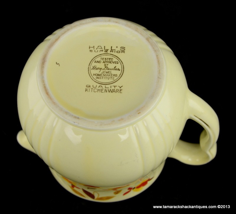 Vintage Hall's Superior Quality Kitchenware Lidded Pot Tested and Approved by Mary Dunbar Jewel Homemaker's Institute