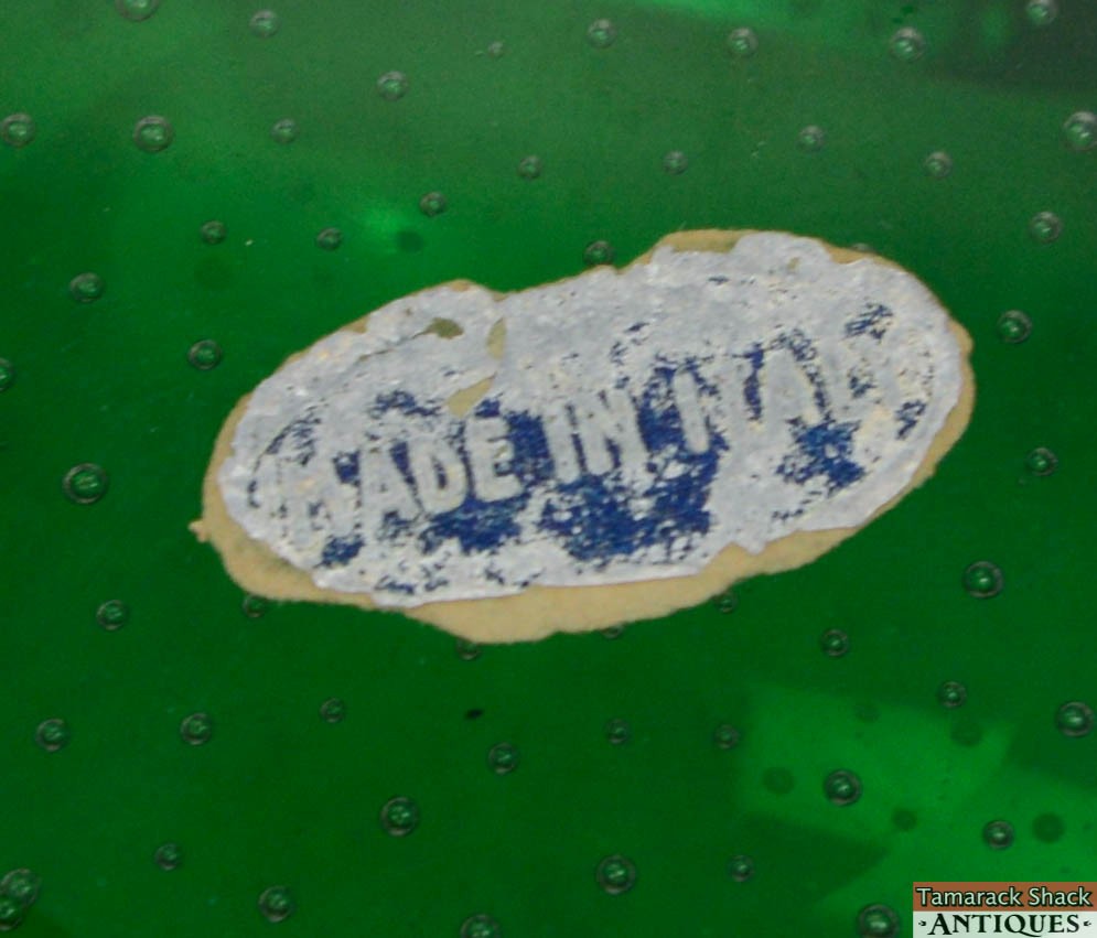 Vintage Italian Bright Green Controlled Bubble Art Glass Candy/Key Dish Marked Base - Image 6