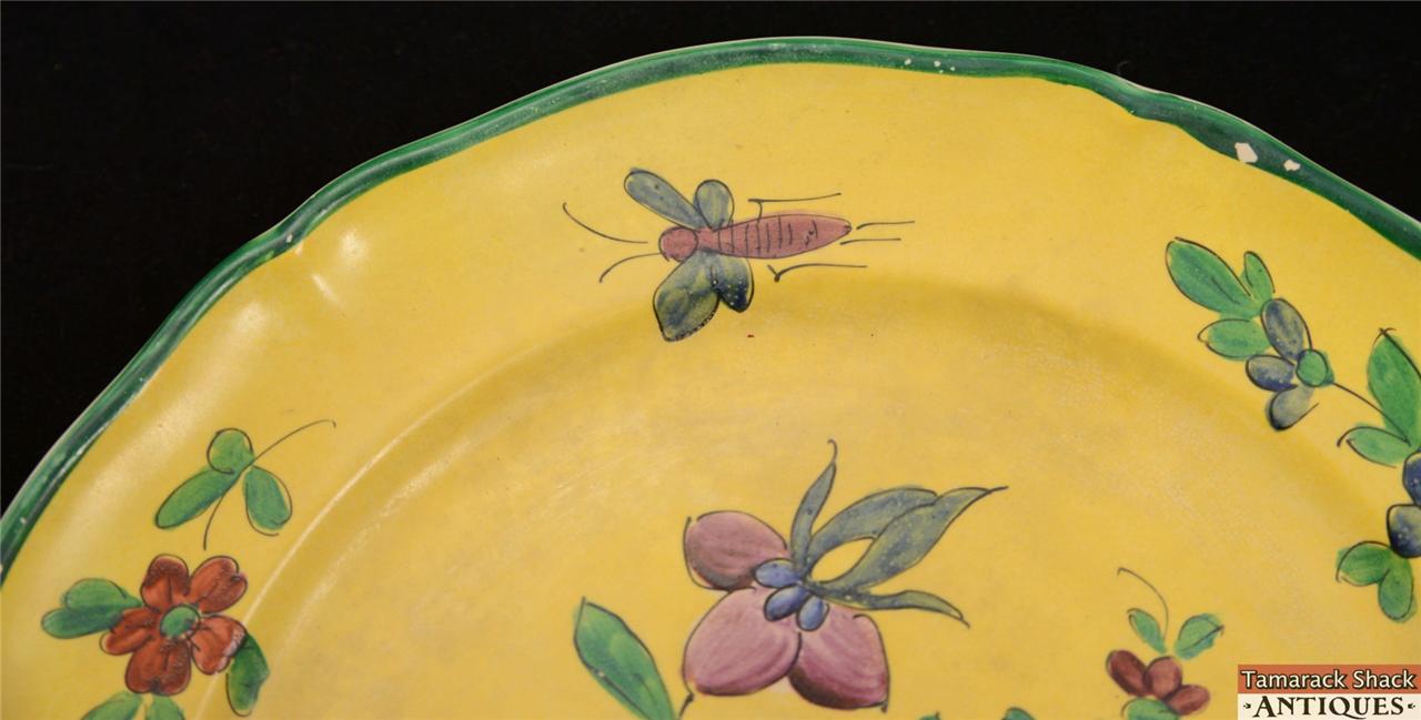 Set of 11 HP Villeroy & Boch Blank Plates France Yellow w/Flowers Insects - Image 5