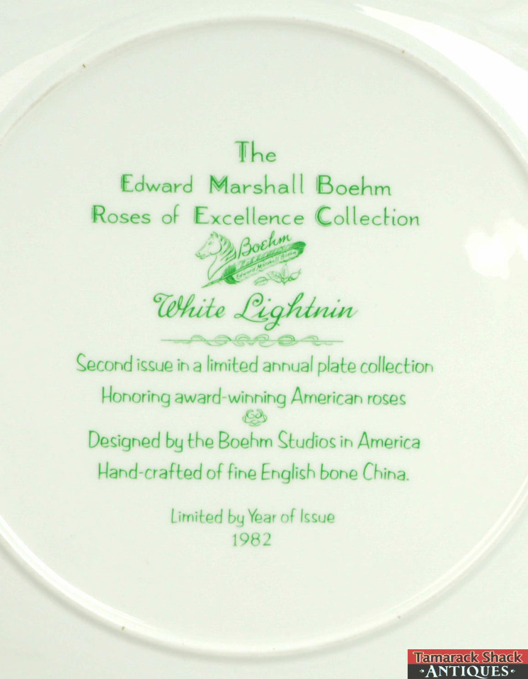 7pc Limited Edition Lenox Boehm Art Design Roses & Birds Dated Boxed Plates L1X - Image 17