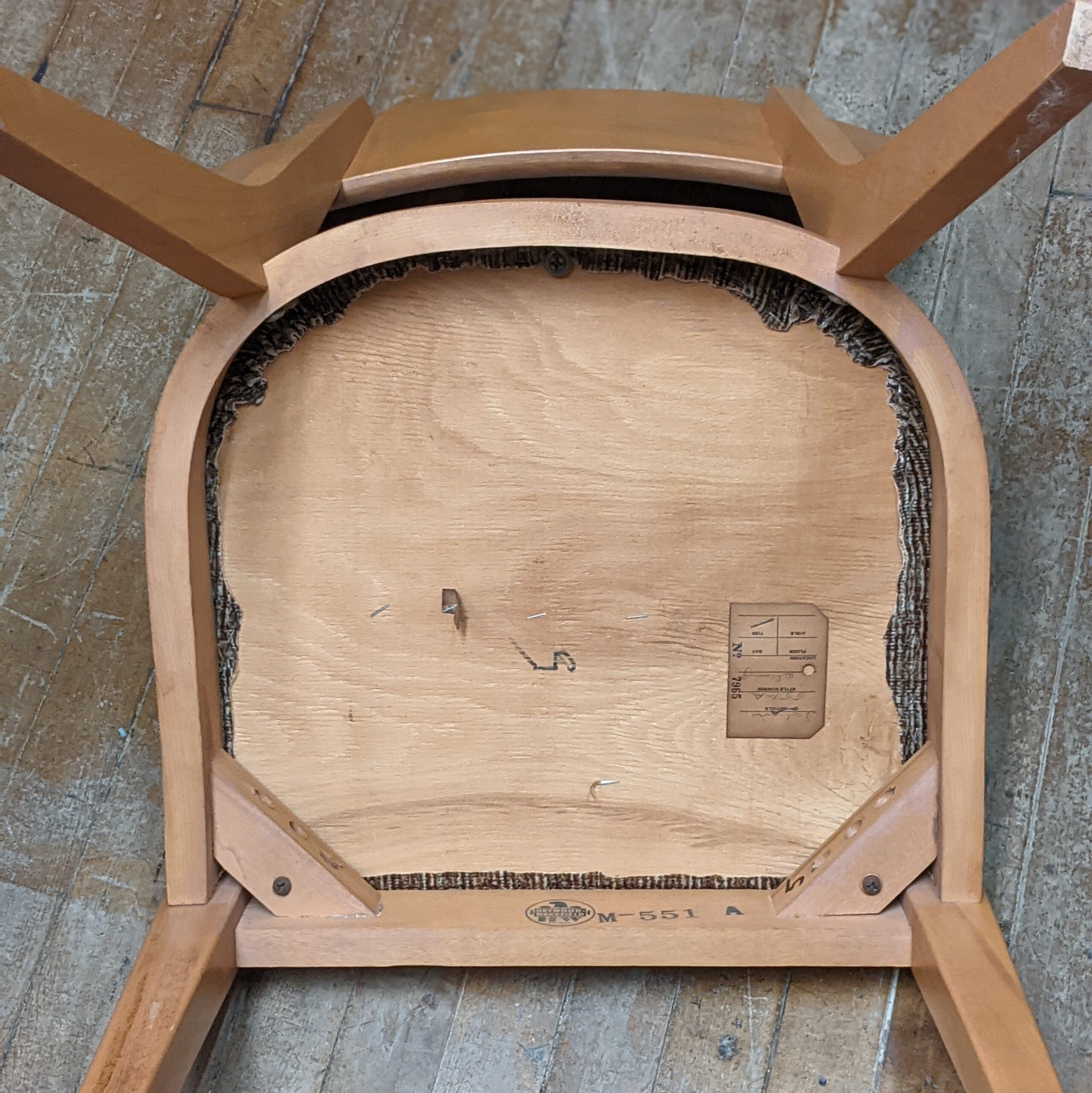 Heywood Wakefield Mid-Century Modern Dining Set | Extention Table and 6 Chairs | Champagne | 20528 - Image 6