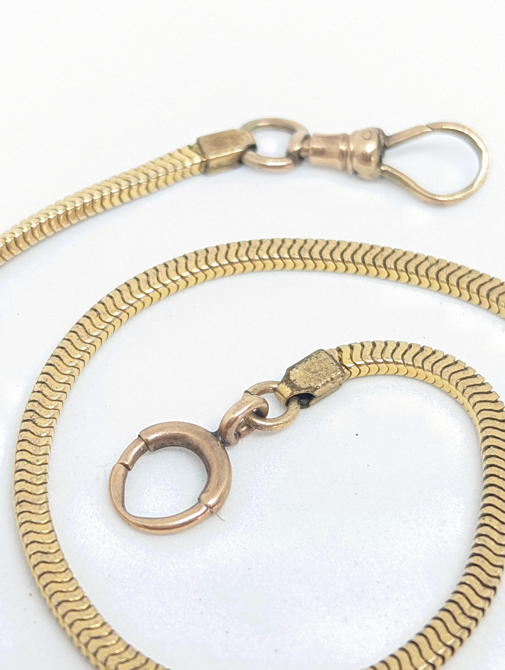 Antique 12 Inch Pocket Watch Chain Swivel Clasp GoldFilled