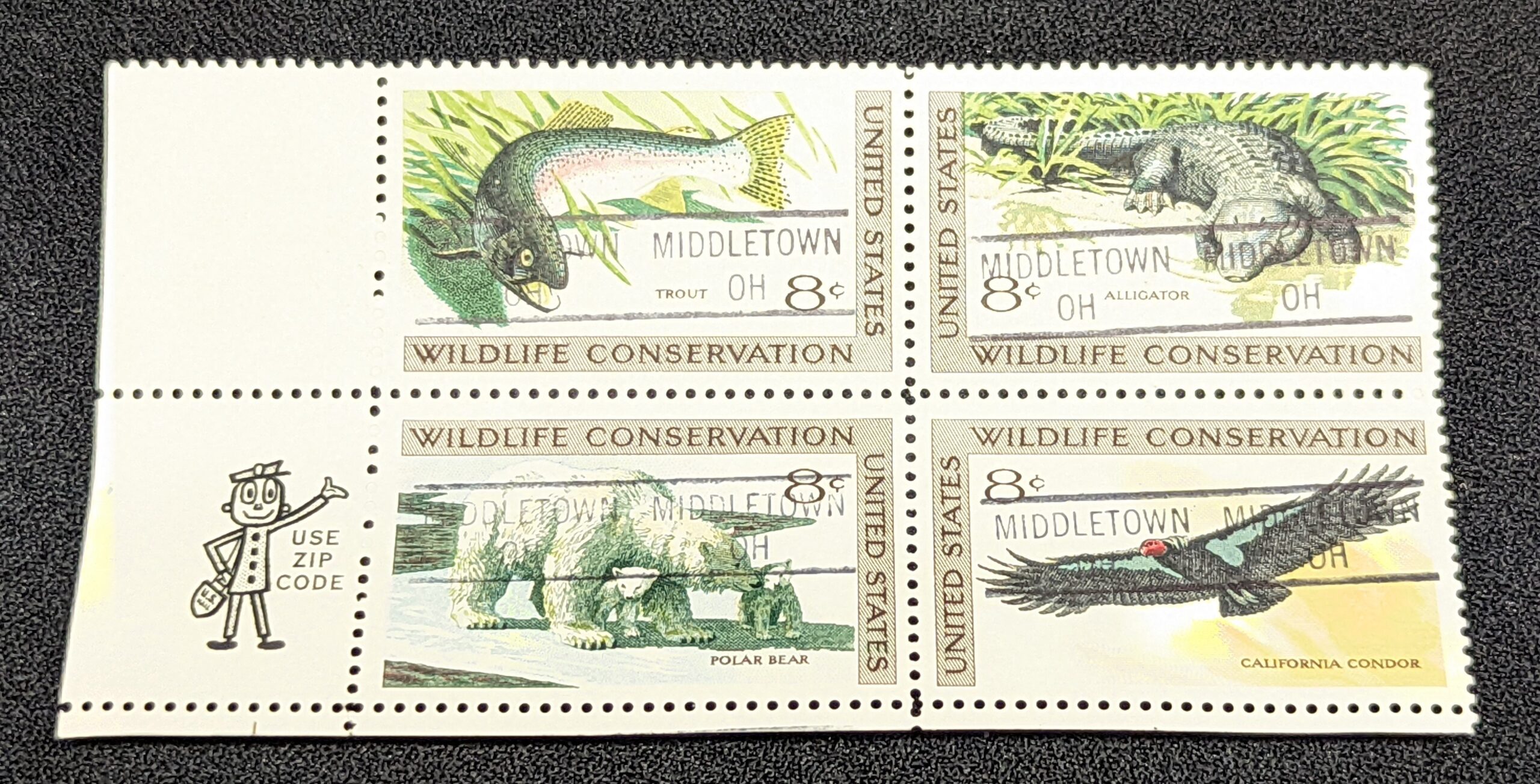 (6) Wildlife Conservation Block of Stamps 1971 | Precanceled | 8 Cent | GA, OH, FL, LA, TX | 24177 - Image 8