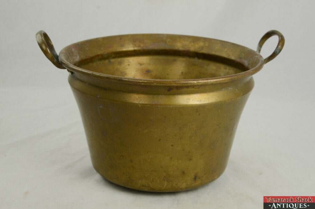 Antique Brass Double Fixed Handle 12" x 7 1/2" Fireplace Bucket Ash