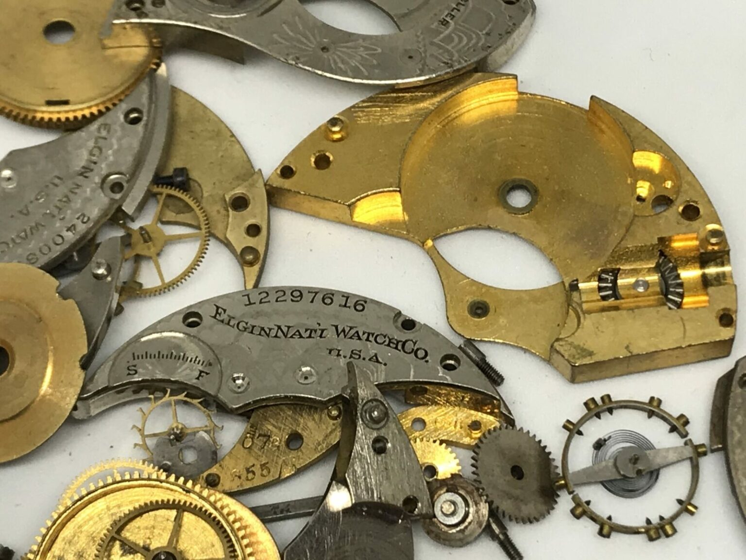 Antique Elgin 12s & 16s Pocket Watch Parts for Repairs, Crafts 23366