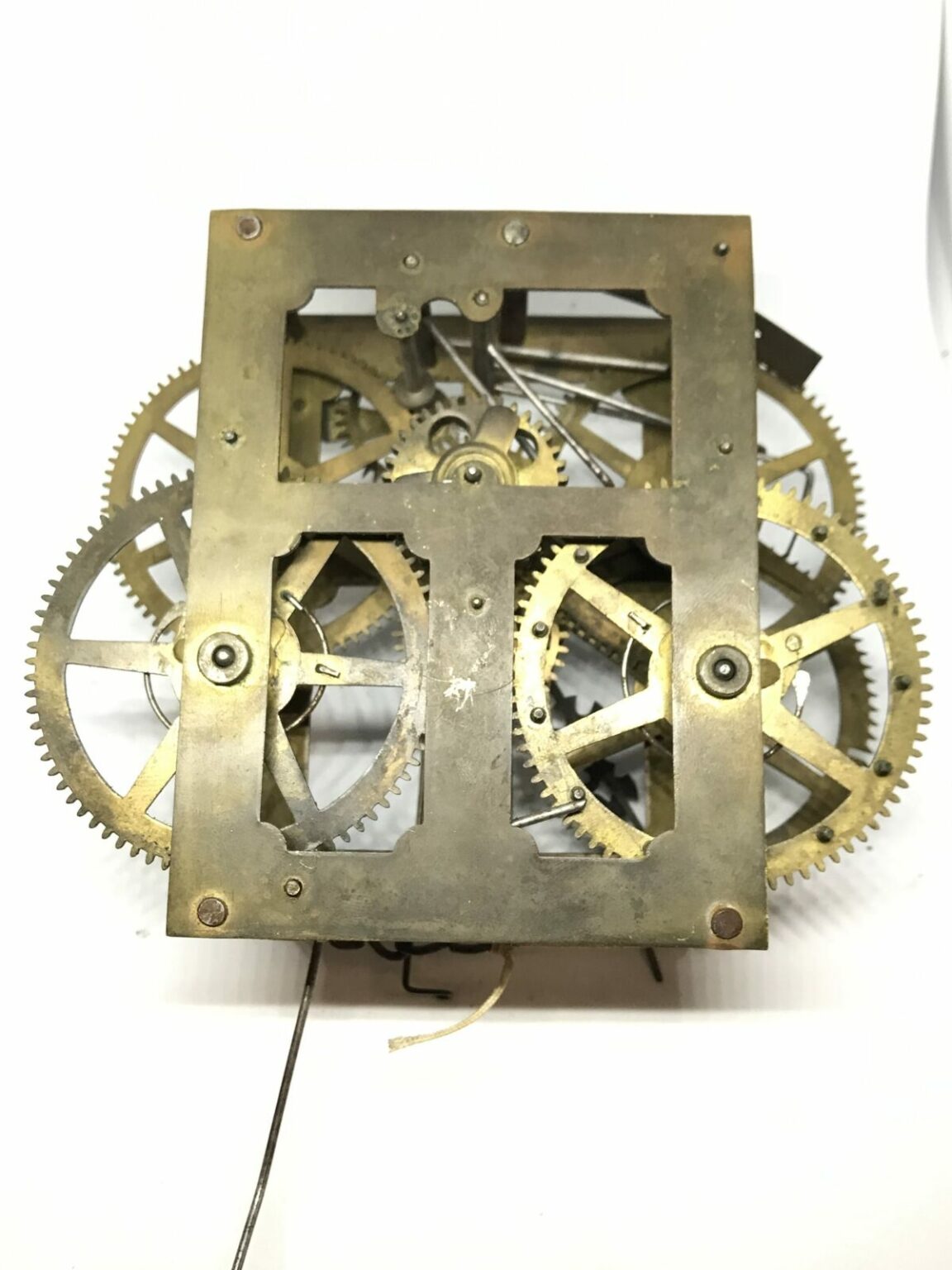 Antique Waterbury Weight Driven Mechanical Clock Movement for Parts
