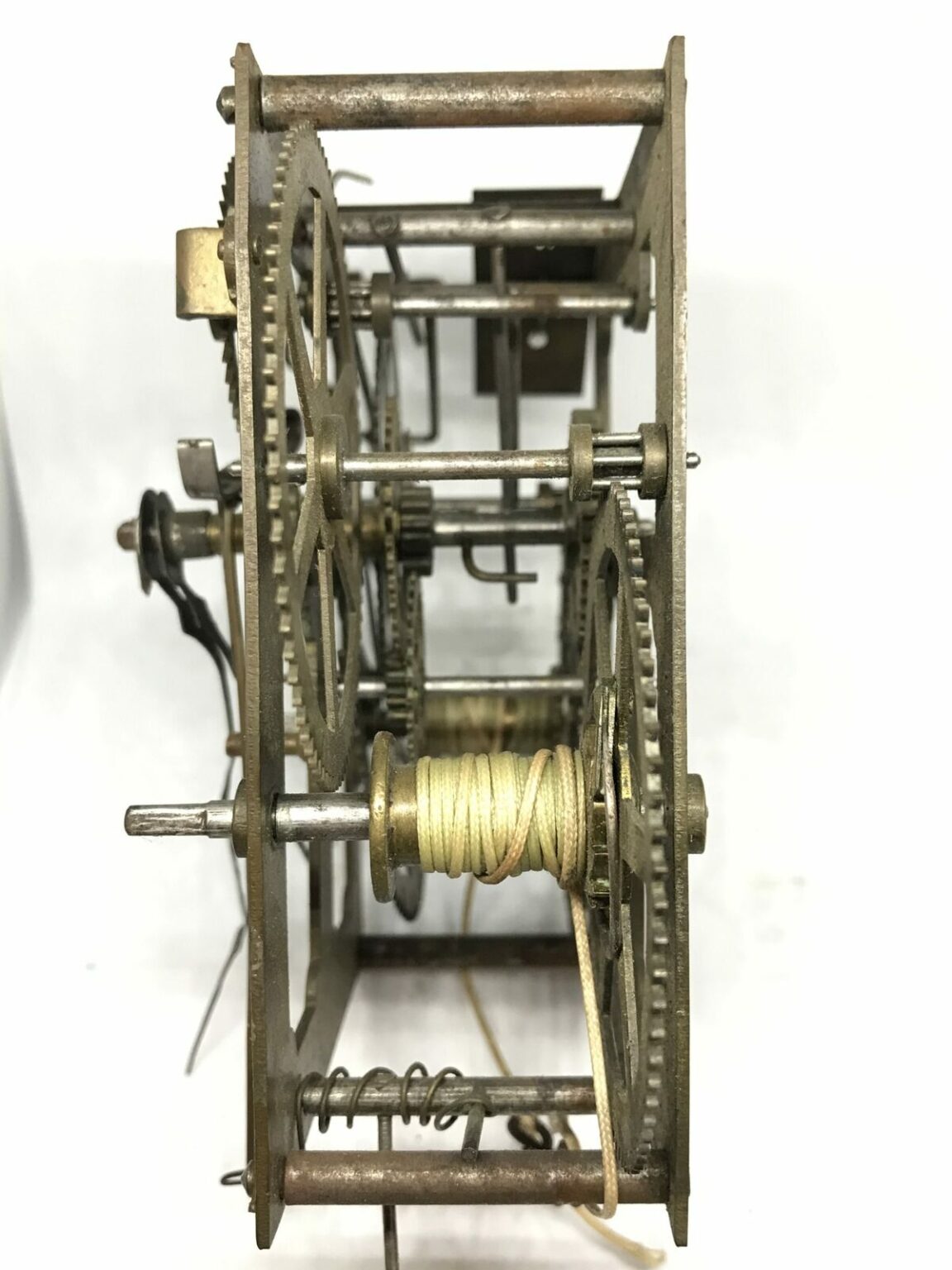 Antique Waterbury Weight Driven Mechanical Clock Movement for Parts