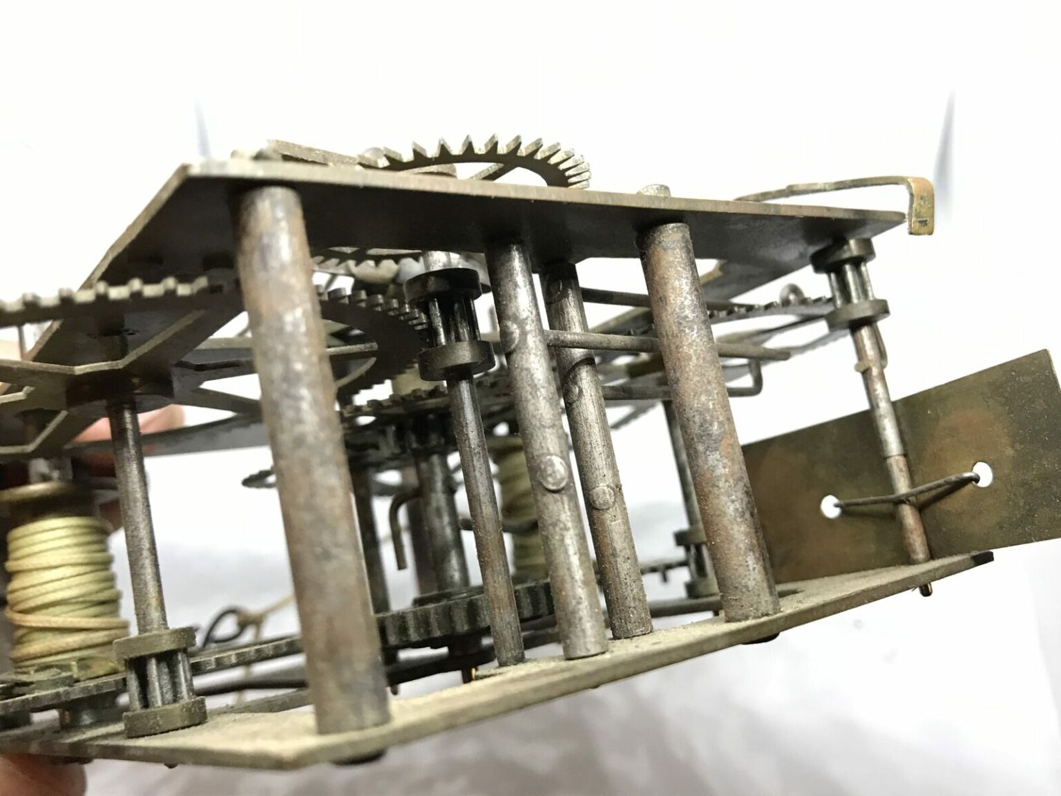 Antique Waterbury Weight Driven Mechanical Clock Movement for Parts