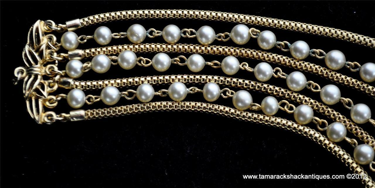Marvella Chain & Faux Pearl Strands Necklace Varying Lengths Adjustable Length - Image 3