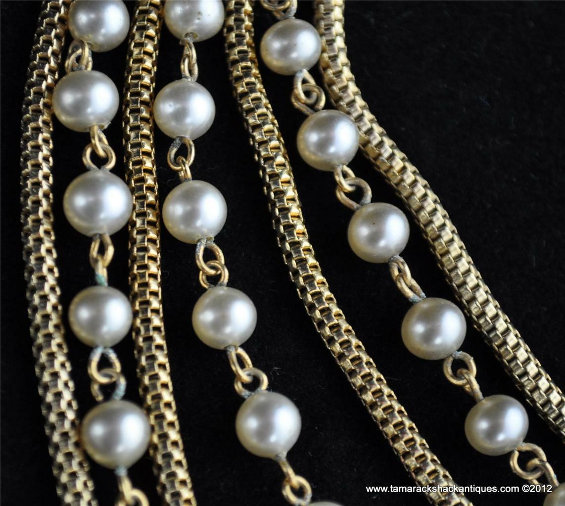 Marvella Chain & Faux Pearl Strands Necklace Varying Lengths Adjustable Length - Image 6