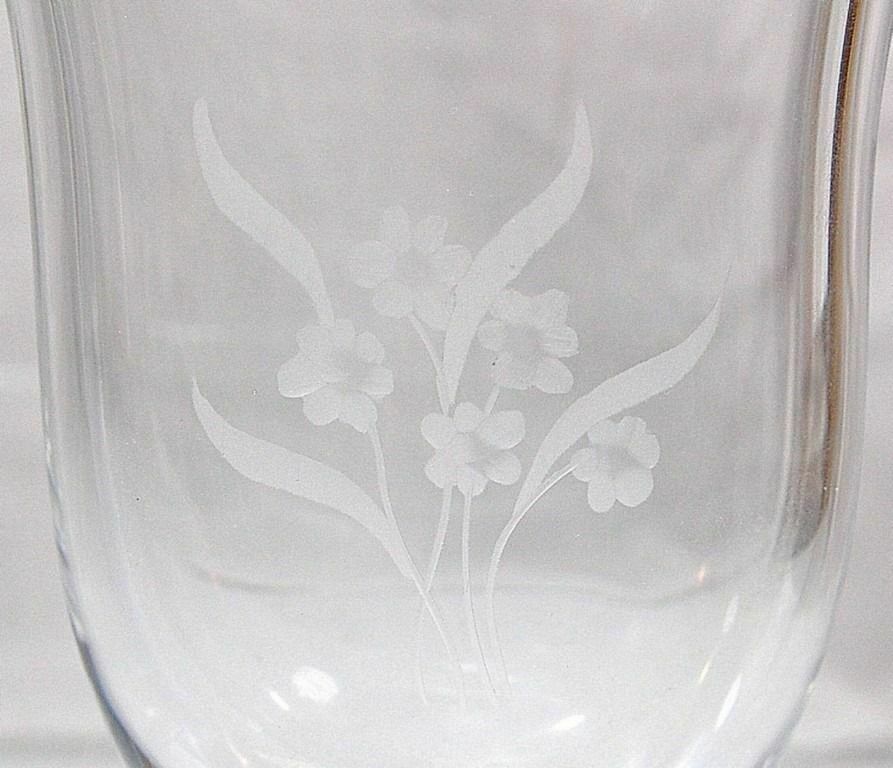 Orrefors Art Glass Crystal Clear Fan Vase Cigarette Holder Wheel Cut Flowers - Image 3
