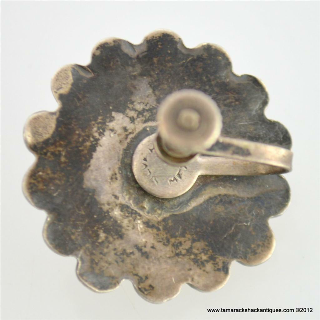 Pair of Mexican Sterling Silver Screw Back Circular Flower Earrings 9.3g VTG - Image 5