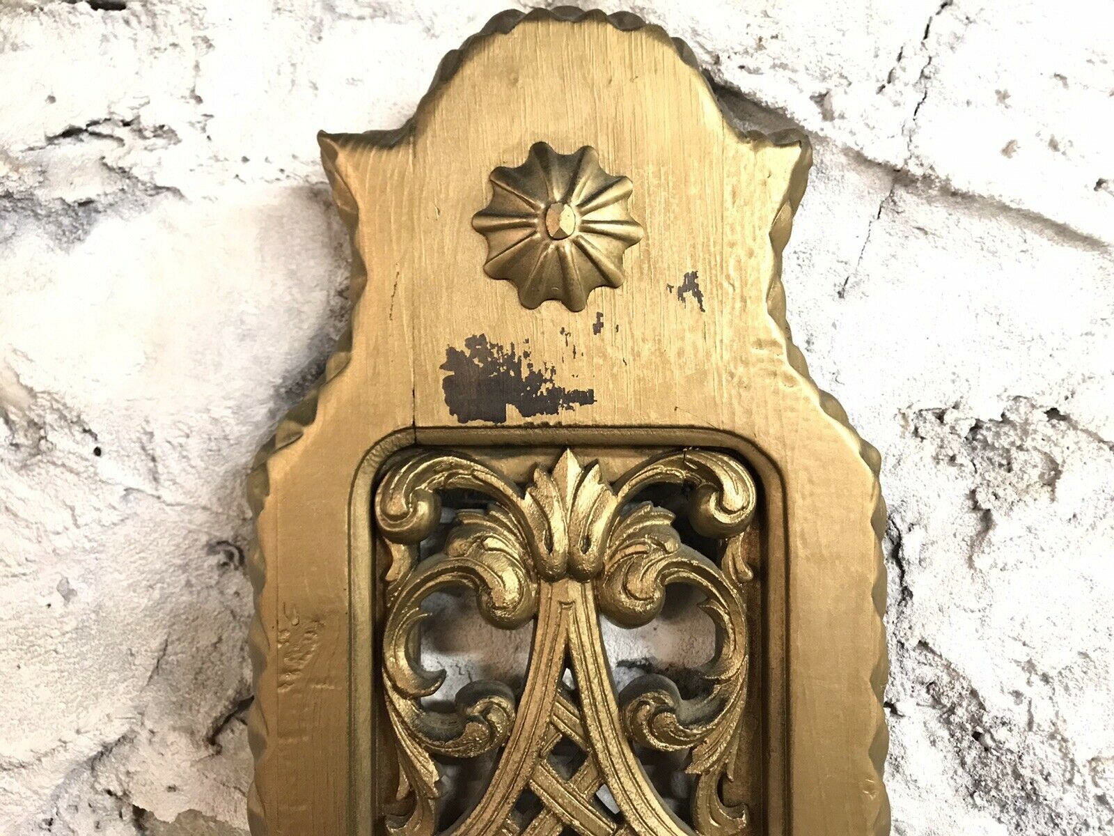 Spanish Double Arm Wall Candle Sconce | Vintage Wood & Metal, Amber Shade| 23684 - Image 3