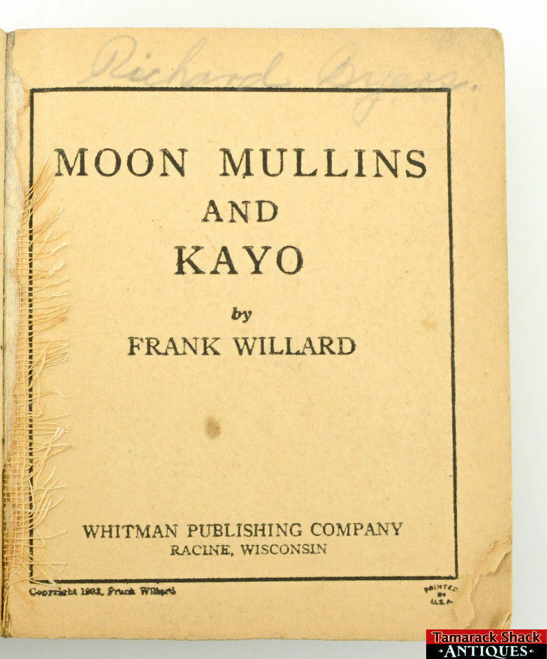 1933 Novel Valley Of Blue Moon Vintage 1933 Moon Mullins and Ka Yo Softcover Cocomalt Premium Big