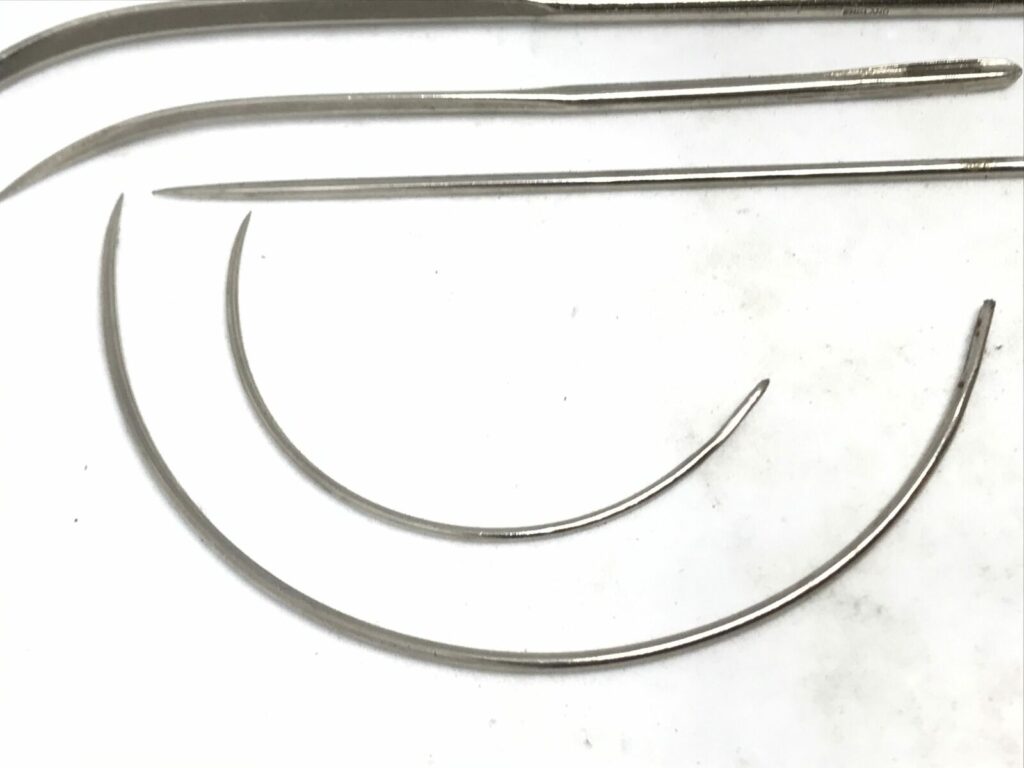 Vintage Large Sailmakers Sewing Needles, Made in England, Set of 5