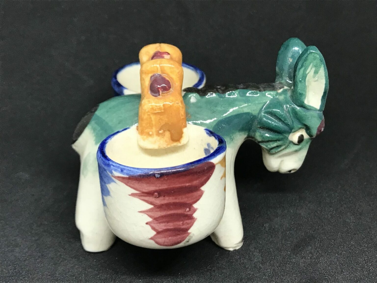 Vintage Occupied Japan Donkey Toothpick Holder, Nice Pottery Piece