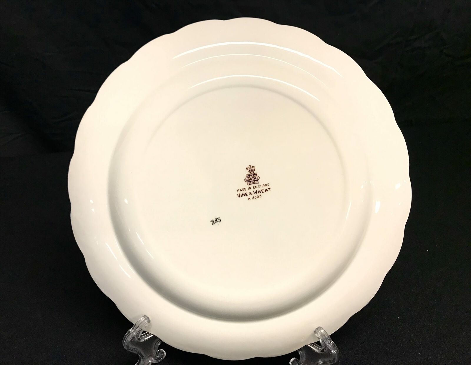 Vtg Booths Vine & Wheat Brown Pattern 10.5" Dinner Plates, Set of 9 | ref 23047 - Image 5