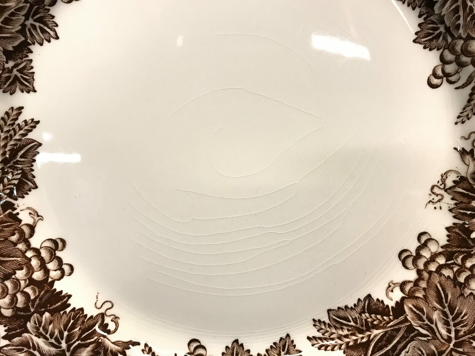 Vtg Booths Vine & Wheat Brown Pattern 10.5" Dinner Plates, Set of 9 | ref 23047 - Image 7