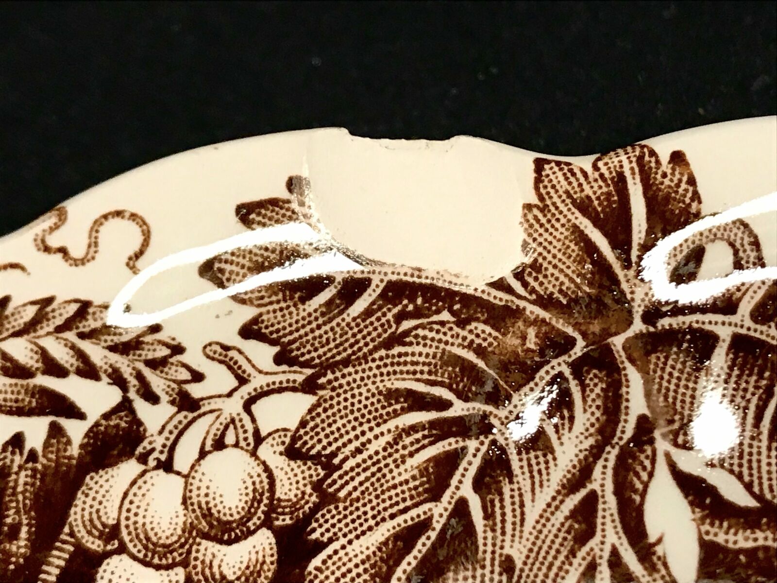 Vtg Booths Vine & Wheat Brown Pattern 10.5" Dinner Plates, Set of 9 | ref 23047 - Image 8