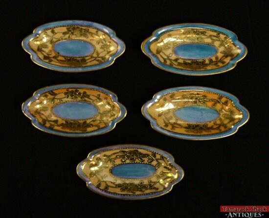 6 pc Set TT Takito Japan Hand Painted Lusterware Relish Celery Dish Salt Dip - Image 8