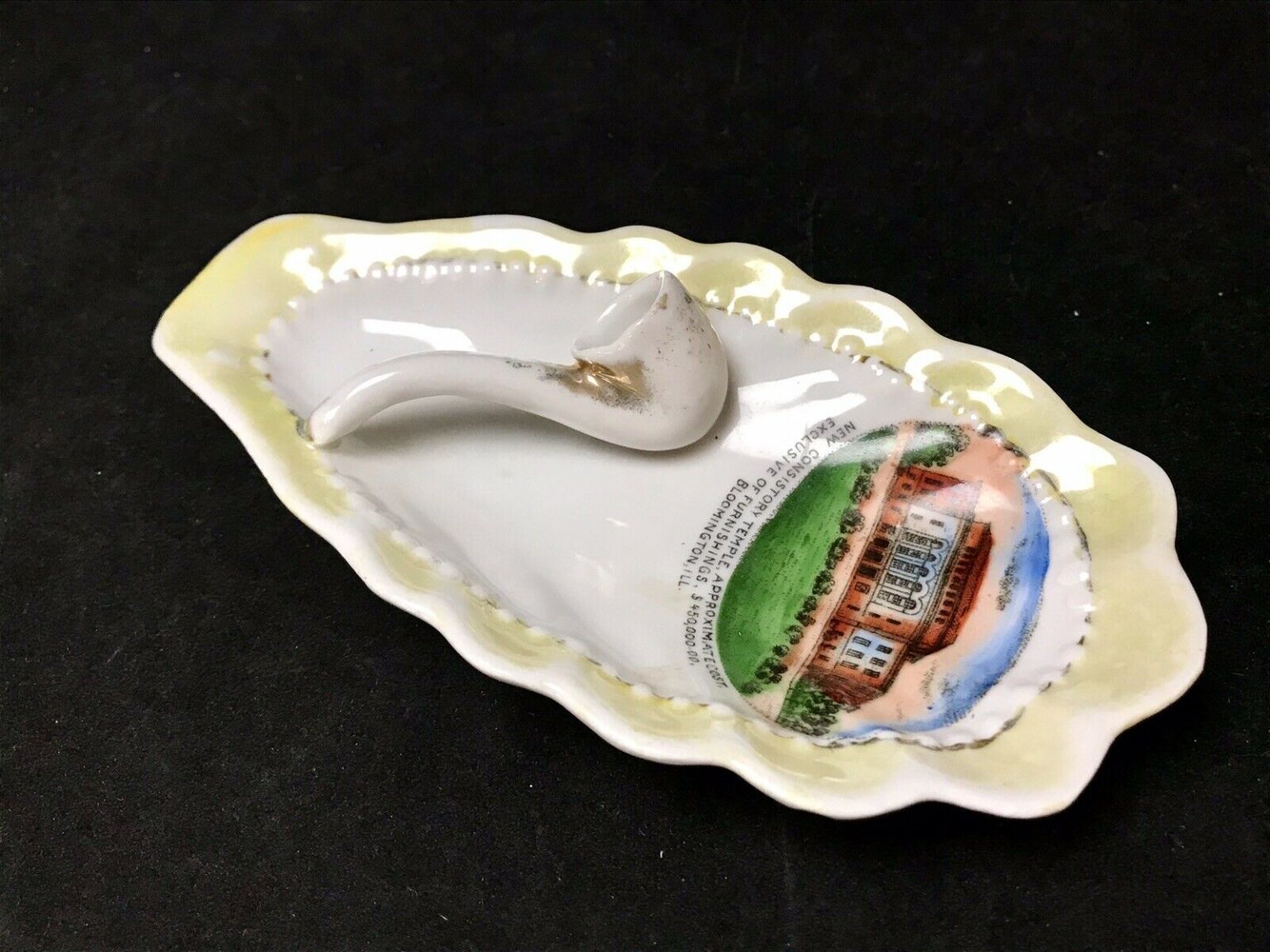 Antique German Pipe Souvenir Ashtray from New Consistory Temple ref
