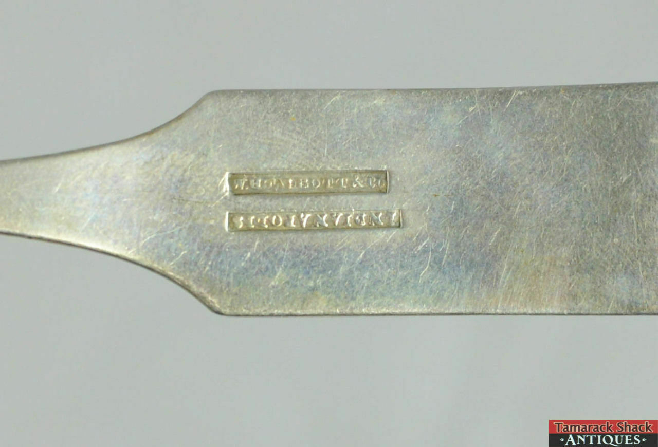 Antique WH Talbott & Co Indianapolis Coin Silver 5 3/4" Fiddle Handle Spoon L4X - Image 4
