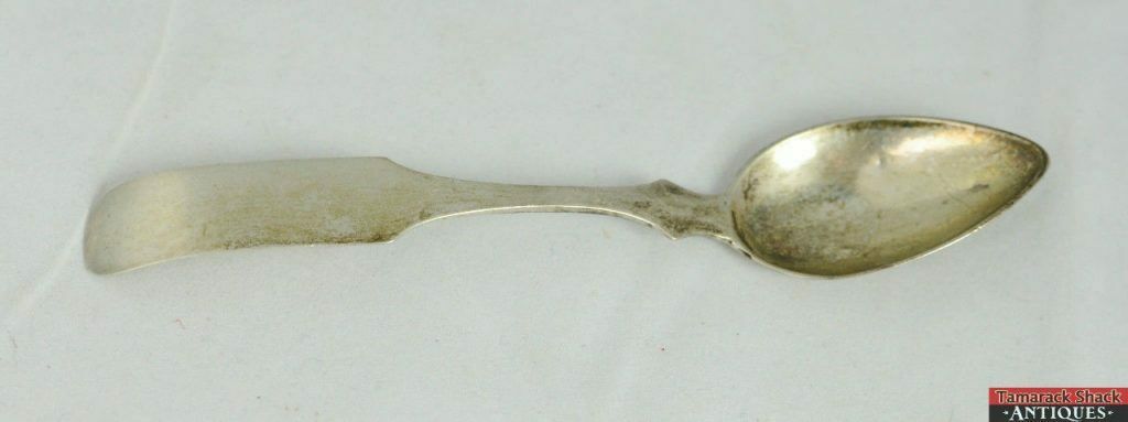 Antique WH Talbott & Co Indianapolis Coin Silver 5 3/4" Fiddle Handle Spoon L4X