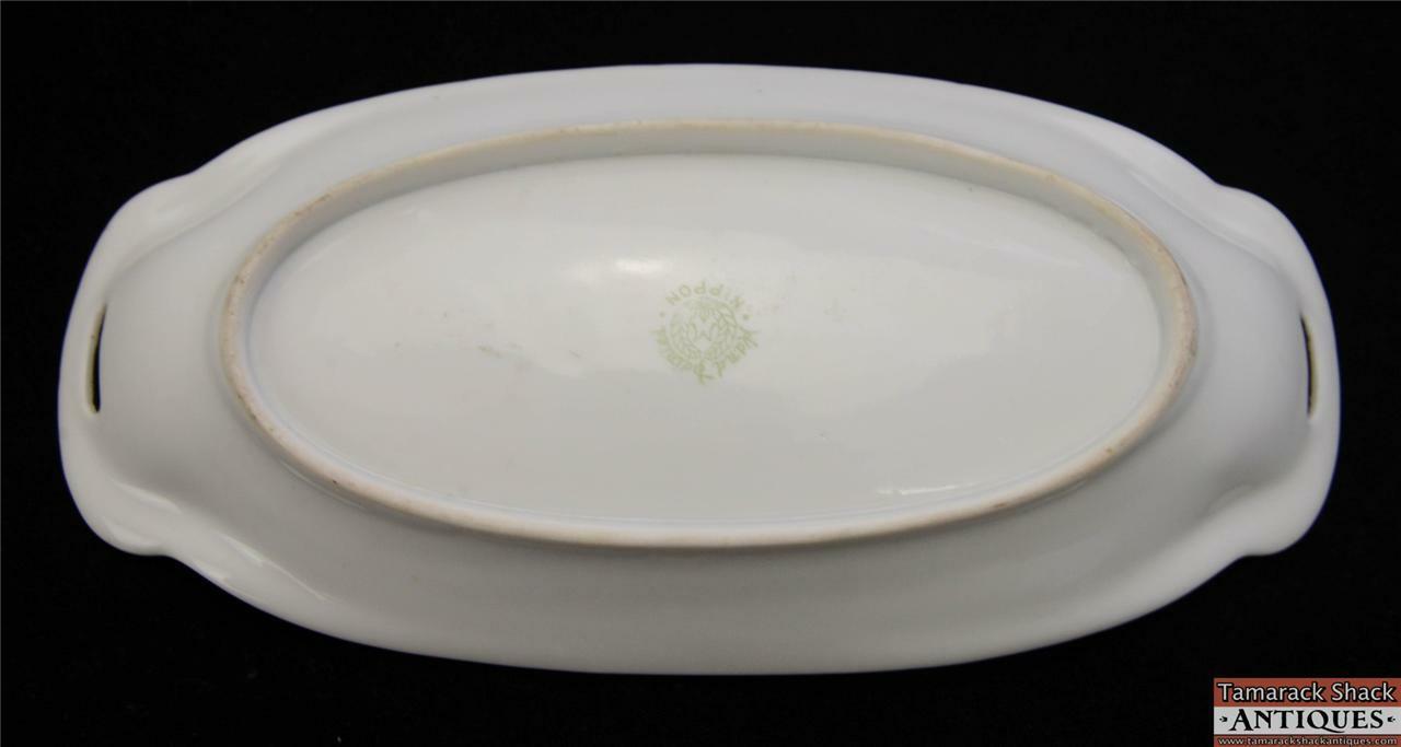 Early 1900s Hand Painted Nippon Morimura Handled Tray Cottage by Lake Scene - Image 4