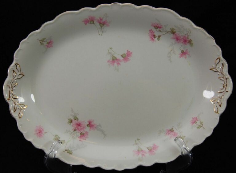 Johnson Bros Pink Poppy Oval Platter Gild Floral 12.5″ Tamarack Shack