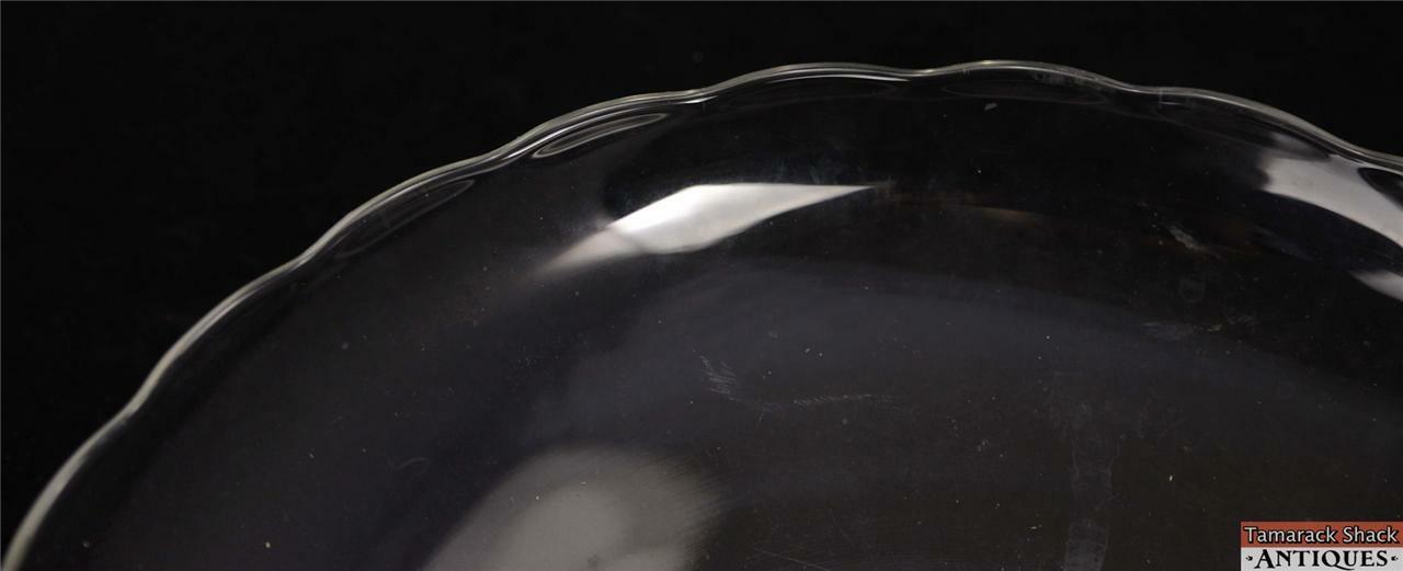 MidCentury Elegant Clear Glass 13" Low Center Console Bowl Scalloped Edge 11997 - Image 3