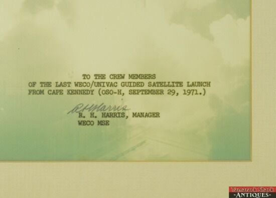 ORIG Photo "Last WECO/UNIVAC Guided Satellite Launch" Cape Kennedy OSO-H 9/29/71 - Image 3