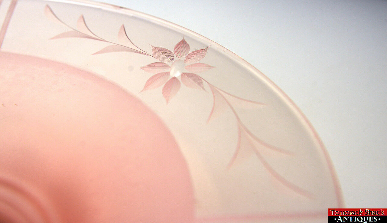 Pink Depression Glass Center Console Bowl Wheel Cut Flower Pattern 11-1/2" L8Y - Image 5