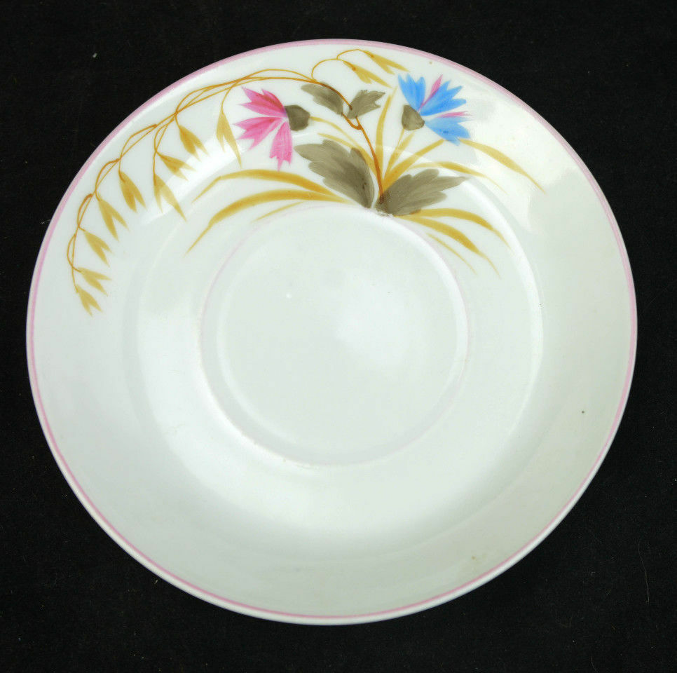 Rare Vintage Victorian Hand Painted BSM Marked c1800s Mustache Cup & Saucer L7Y - Image 7