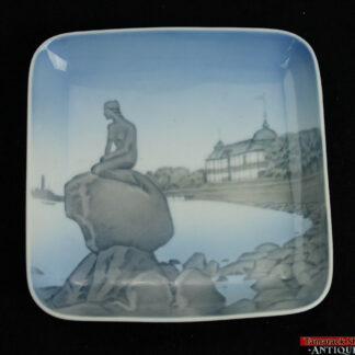 Vintage C.1965 Bing & Grondahl B&G Royal Copenhagen Mermaid Porcelain Tray Blue