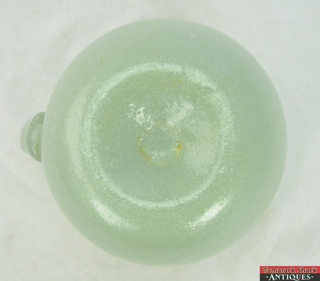 Vintage Light Green Blown Glass Bubble Textured Cased Pitcher Applied Handle - Image 5