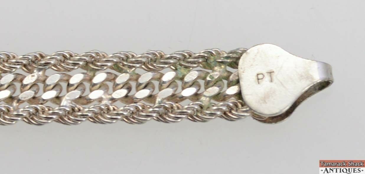Details about   925 Sterling Silver Vintage Twisted Bar Link Bracelet 7" 