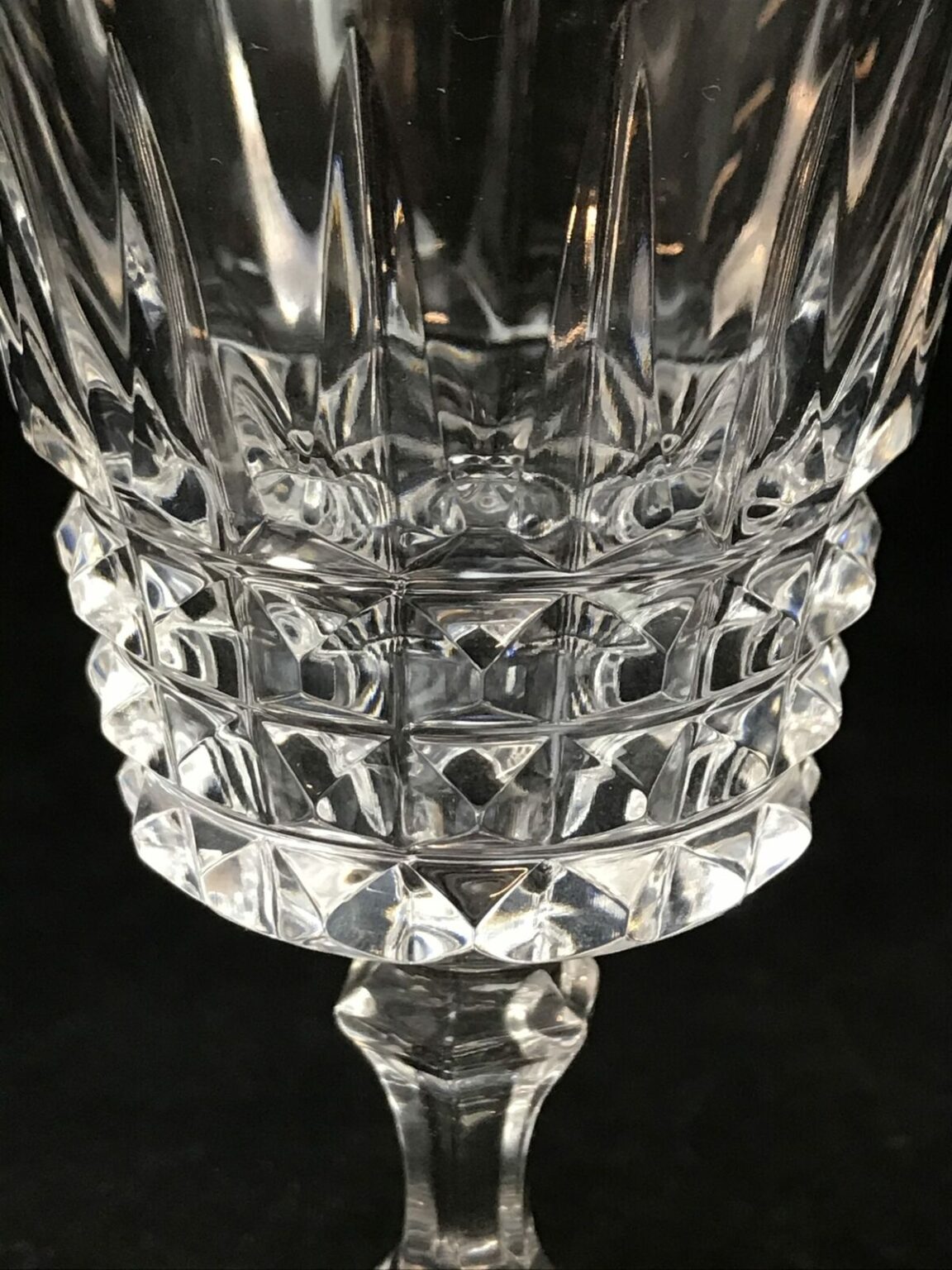 5 W.M. Dalton Verite French Lead Crystal Studded Wine Stemware Glasses