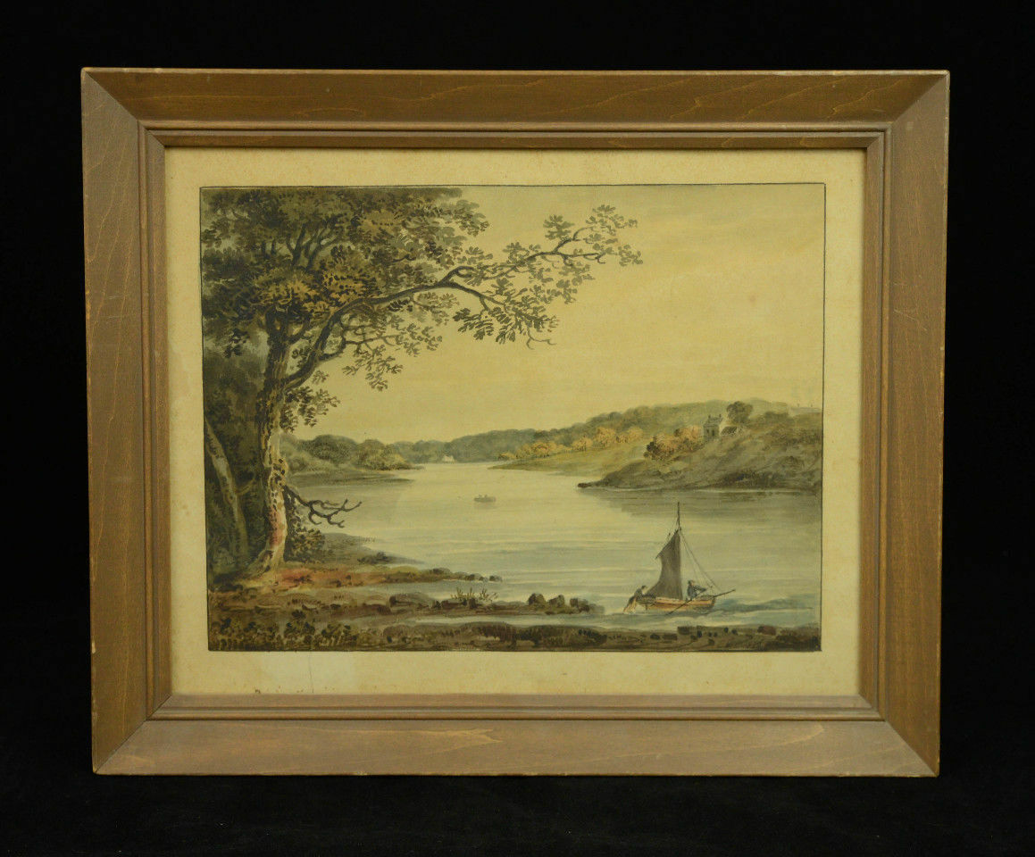 Antique-1822-Reframed-Watercolor-Landscape-Lake-Wooded-Shoreline-Sailboat-L3X-291672181072-2.jpg