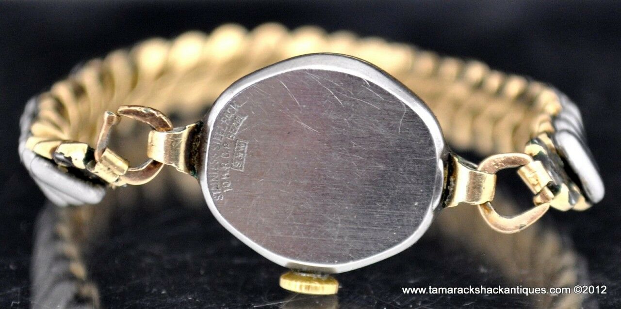VTG Art Deco Wittnauer 17J 10K RGP 6N7G Ladies Watch GF Band Running for Repair - Image 5