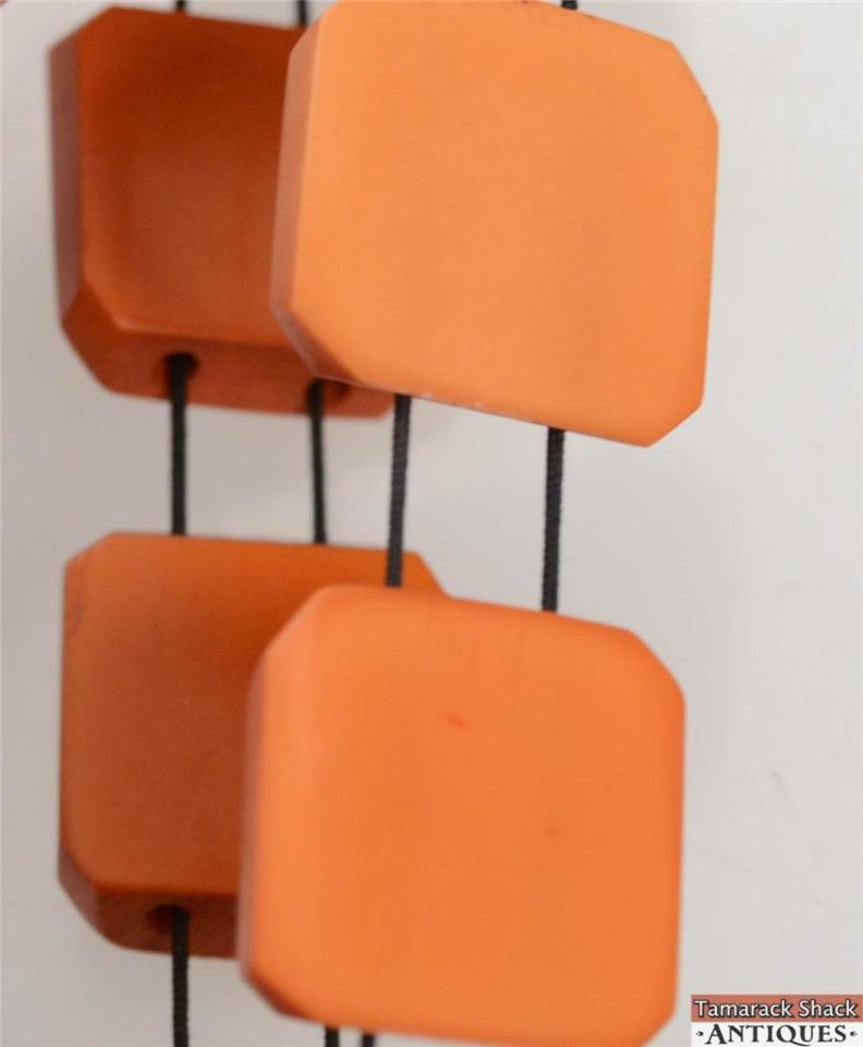 Vintage Chunky Thick Orange Butterscotch Stretch Link Celluloid Bracelet 2 1/2" - Image 5
