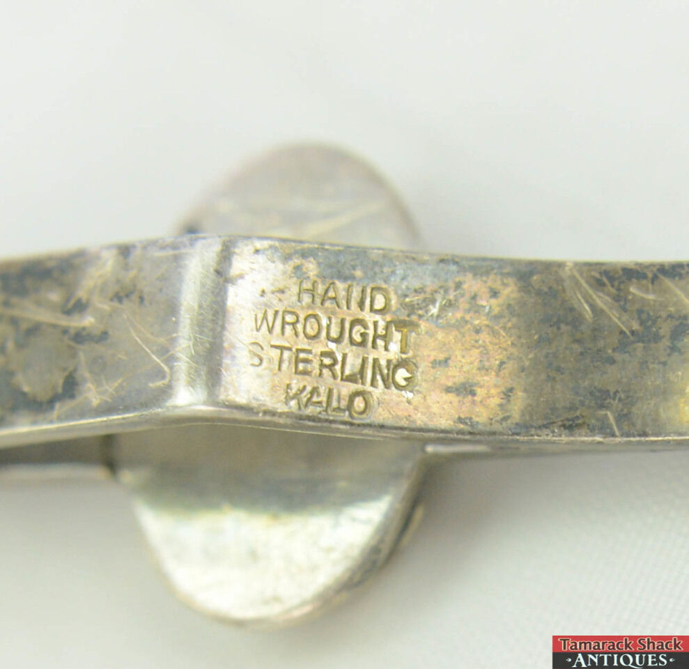 Vintage Kalo Hand Wrought Sterling Monogrammed "PPE" Cuff Links Money Tie Clip - Image 4