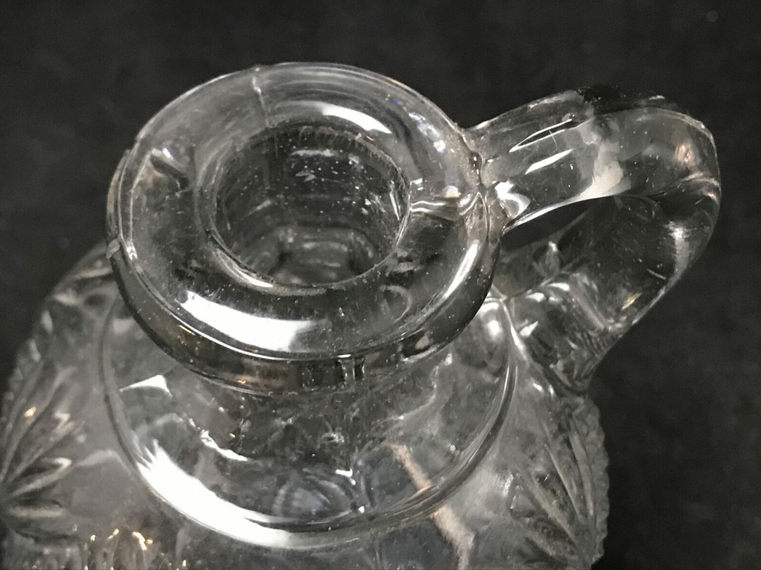 Vintage Pressed Glass Liquor Spirits Glass Decanter Bottle & Stopper