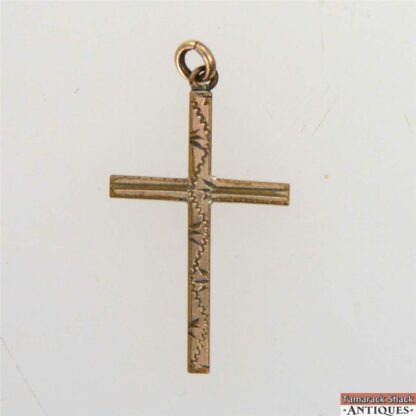 Silver Toned Etched Thick Religious Cross Tie Tack 