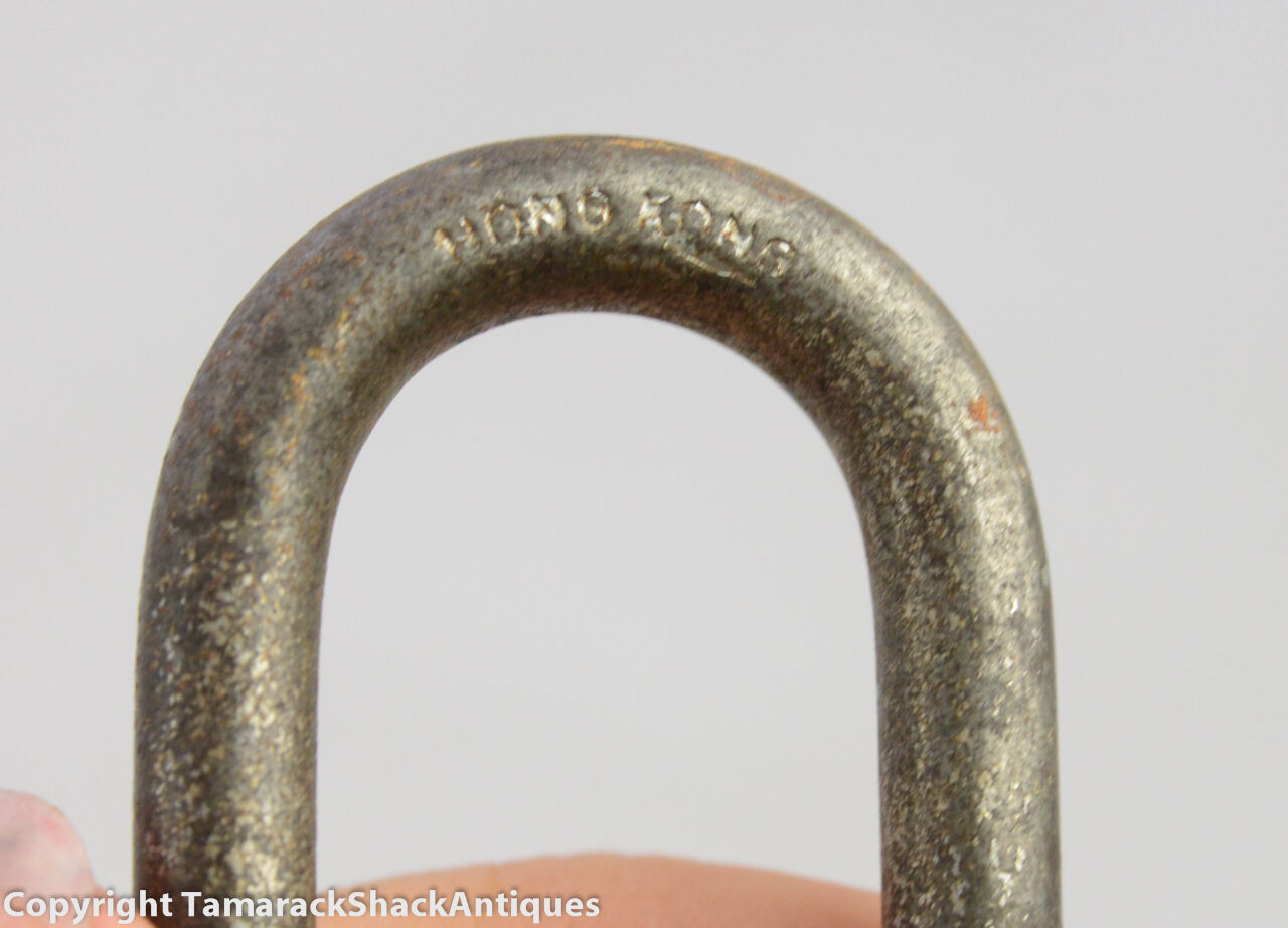 Vintage Unnamed Hong Kong Used Condition Padlock Without Key 7 Circles - Image 7